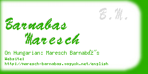 barnabas maresch business card